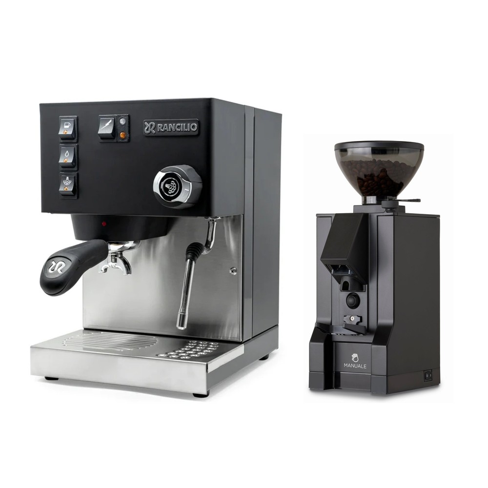Rancilio Silvia Espresso Machine and Eureka Mignon Notte Grinder Bundle (Black)