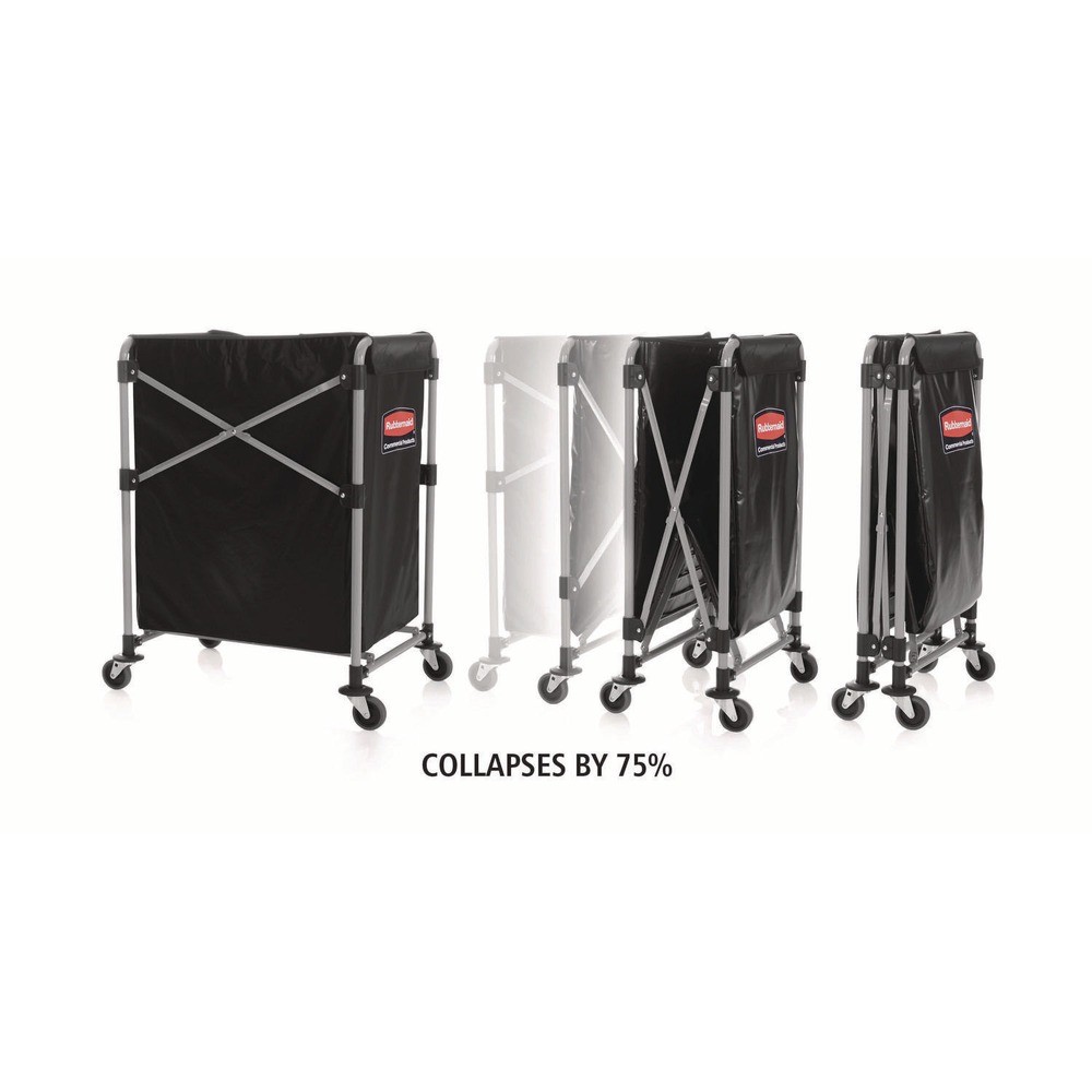 Rubbermaid Commercial 1881749 4.98 cu ft. Collapsible X-Cart - Black/Silver New