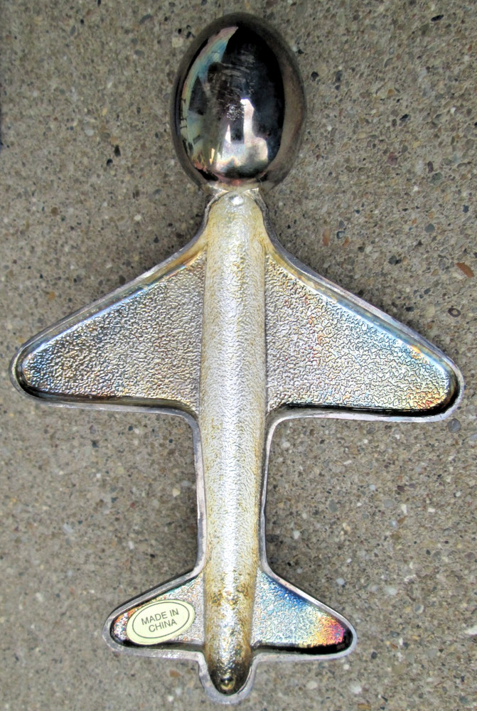 Silverplate? Airplane Shaped Sturdy Baby Spoon with Storage Pouch Unbranded