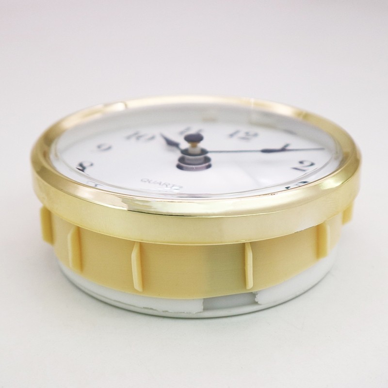 Golden for Rim 80mm Retro Quartz Clock Insert Round Embedded Wall Clock for Head