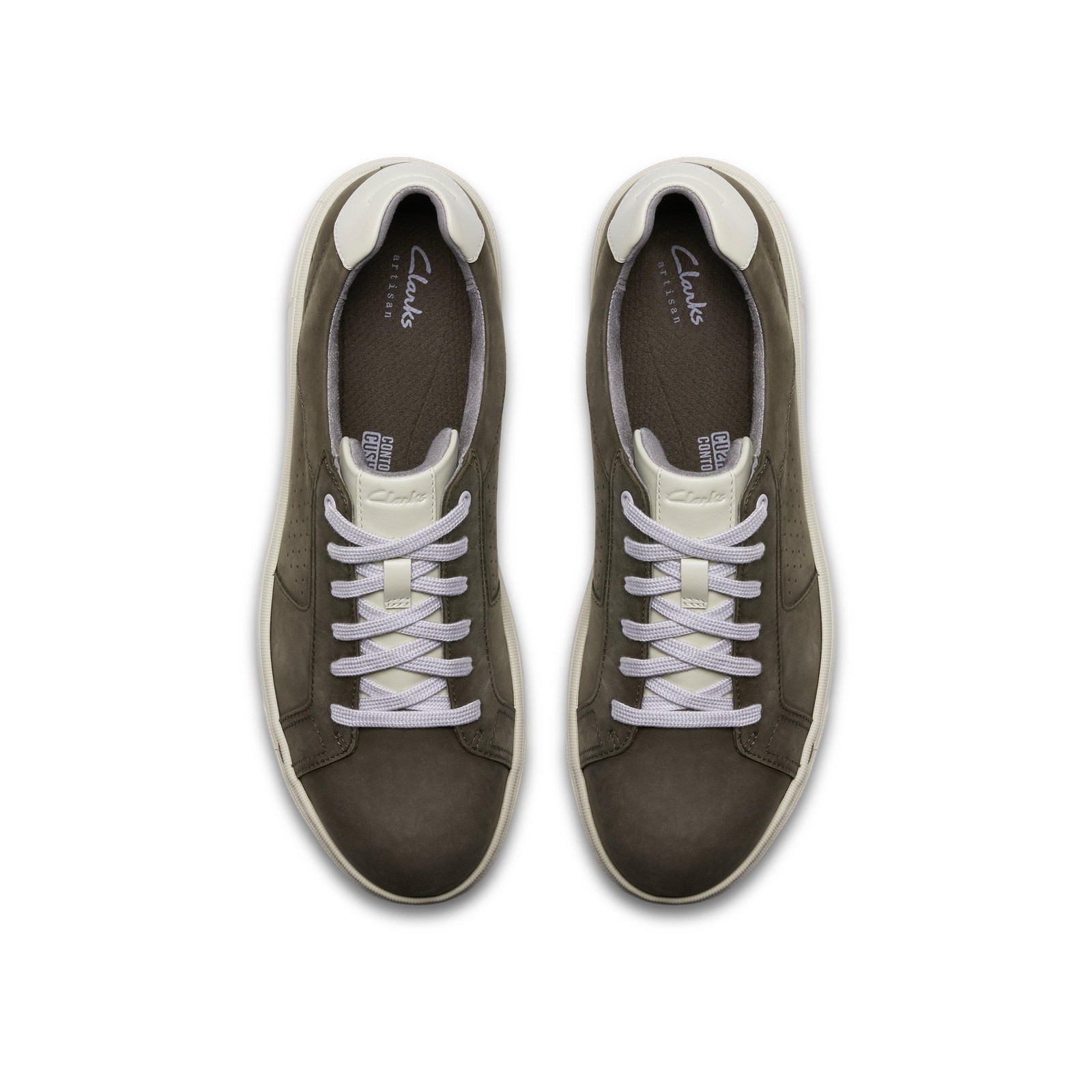 Clarks Mens Mapstone Tie Green Leather Casual Shoes