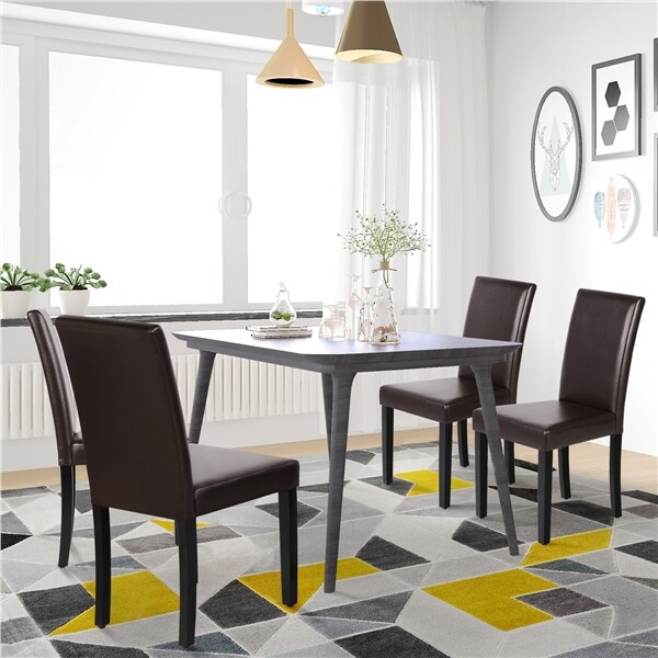 4PCS Dining Chairs Fabric Upholstered Modern Chairs Parson Chairs Kitchen Chairs