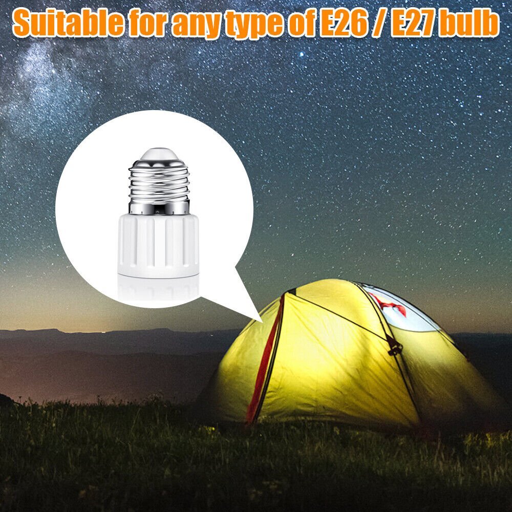 E26/E27 Light Socket to Plug Adapter 2/3 Prong Light Bulb Socket Adapter Outlet