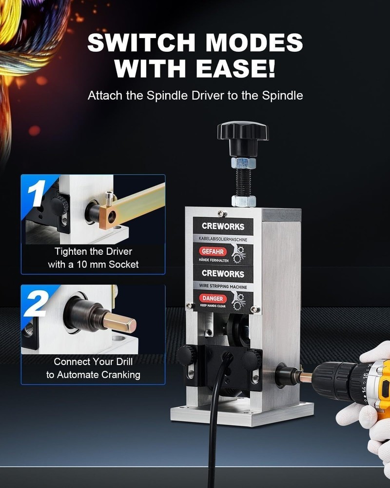 Manual Wire Stripper Machine 0.06"-1" Wire Stripping Machine Wire Stripping Tool
