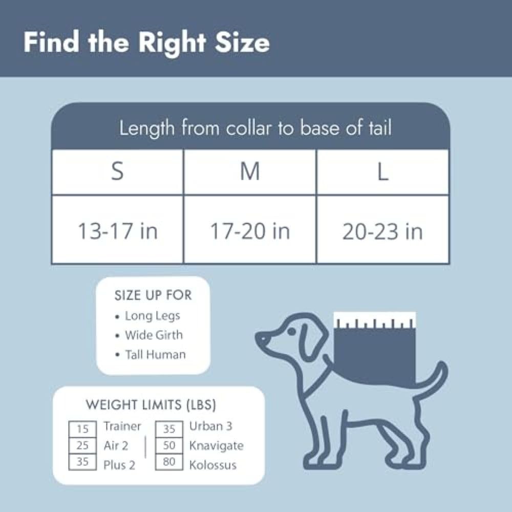 Plus 2 - Small, Light Grey - Ideal for Dogs 13-16” Long - Adjustable, Backpac...