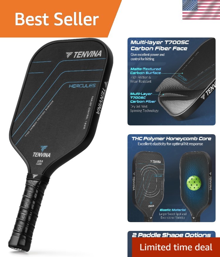 Customizable 4-Shape Pickleball Paddle - Ergonomic Design for Ultimate Control