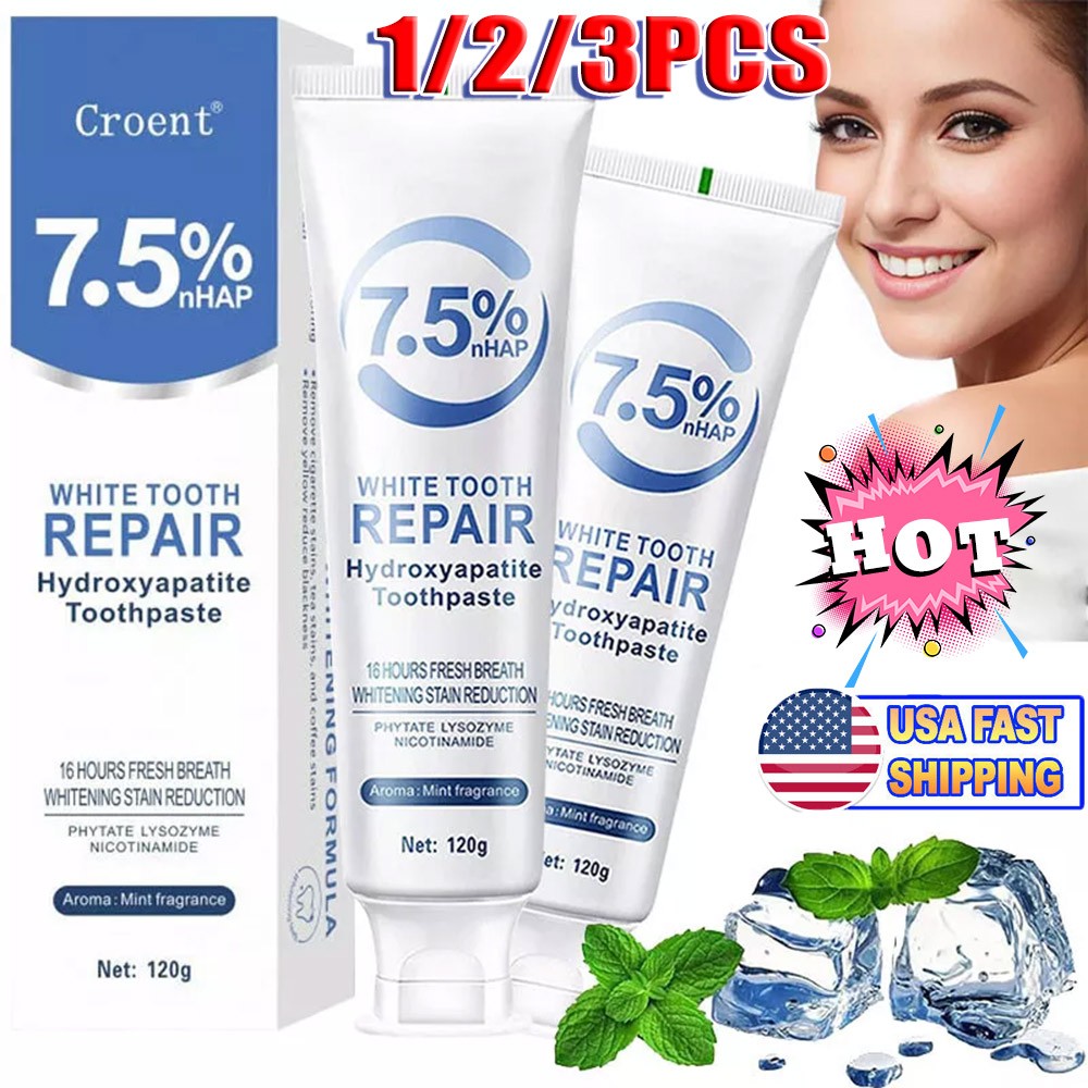 7.5% Hydroxyapatite Toothpaste Remove Yellow Tooth Stains For Sensitive Teeth TL