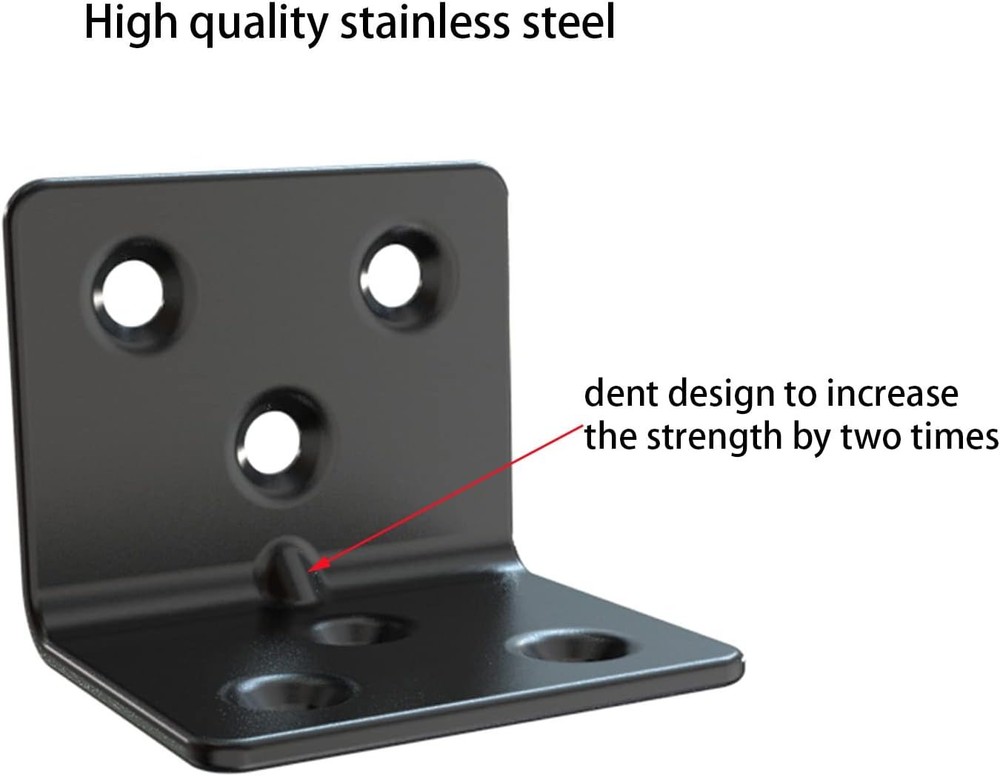 Black Stainless Steel Shelf Bracket,Joint Right Angle Bracket,L Shape