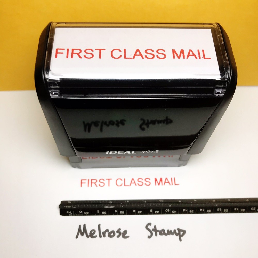 First Class Mail Self Inking Rubber Stamp Red Ink Ideal 4913