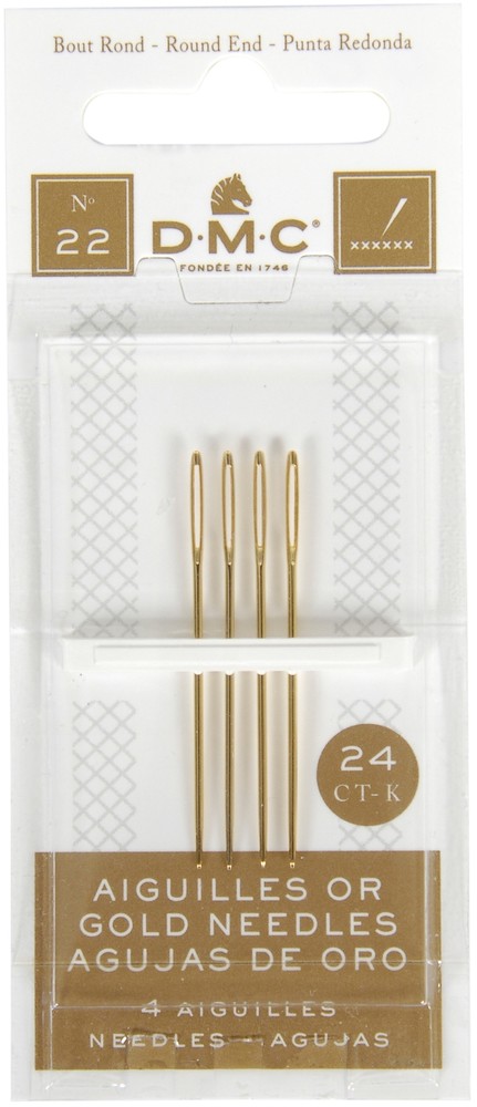 Gold Tapestry Hand Needles Size 22 4/Pkg