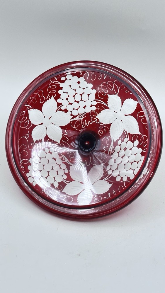 Egermann Czech Bohemian Lidded Candy Dish