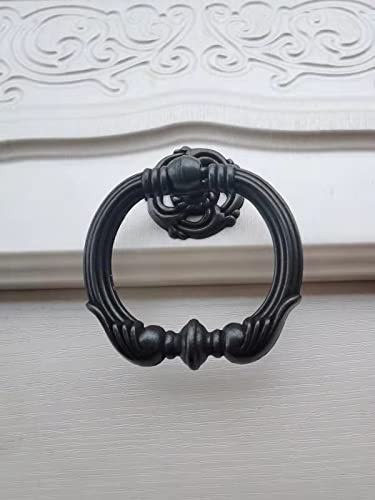 2 Packs Ring pulls,2.6 inch Antique Drawer pulls,Ring Cabinet Cupboard