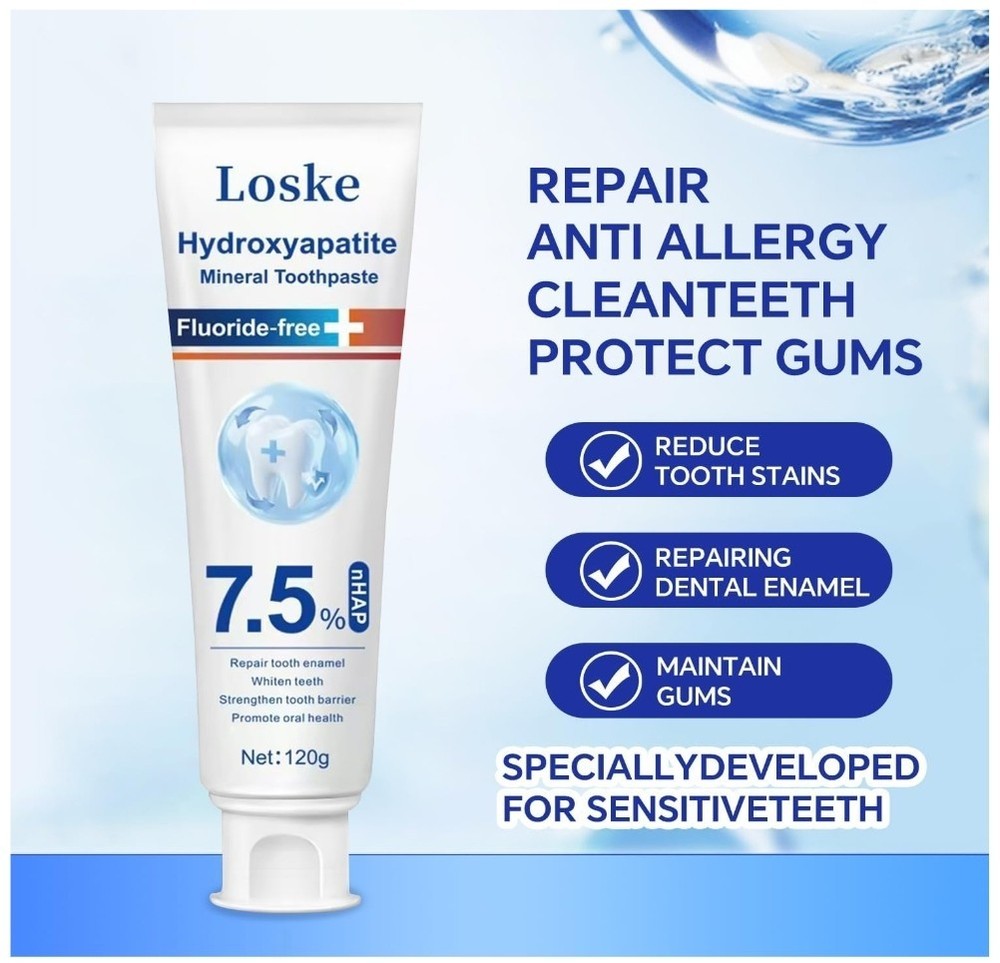 Hydroxyapatite Toothpaste for Stronger Teeth, Natural Remineralization Formula