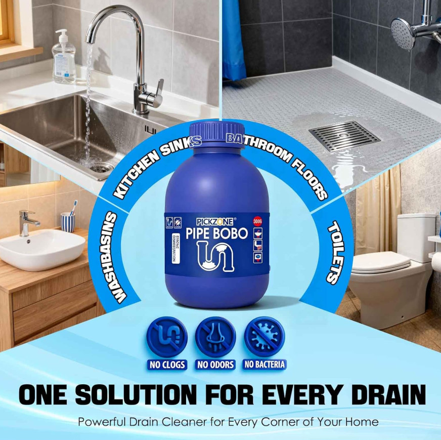 Pipe Bobo Drain Cleaner, Strength Drain Cleaner Powerful Pipe Dredging, 10 Fl Oz