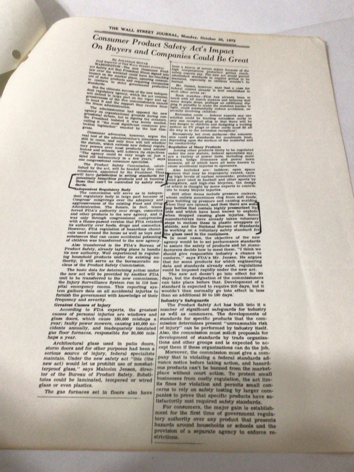 The Bottling Line Coca Cola Bottlers' Association 1972 Letterhead & Attachment