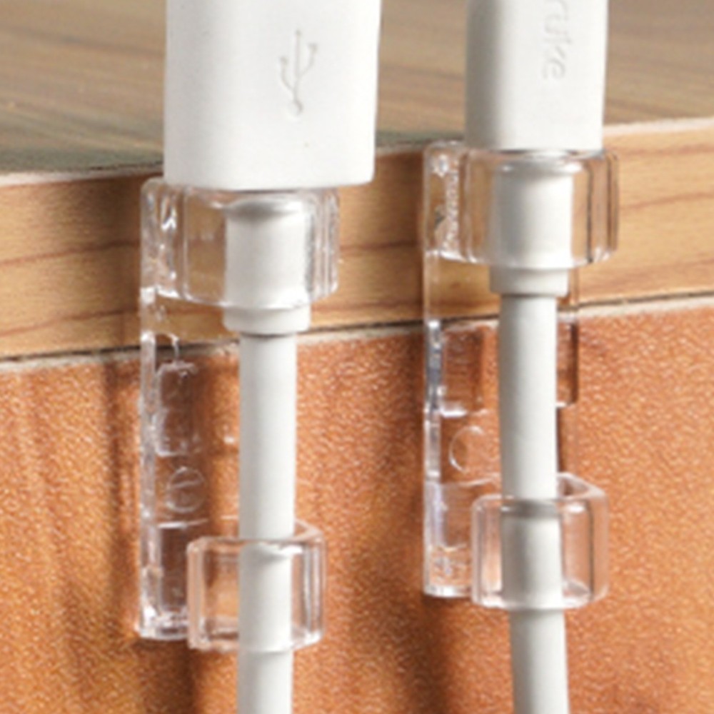 USB Cable Wire Cord Clip No Drilling Transparent Multi-Model Under Desk