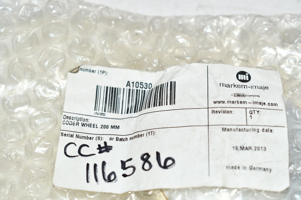 NEW Markem Imaje A10530 ENCODER WHEEL 200MM Coder Wheel