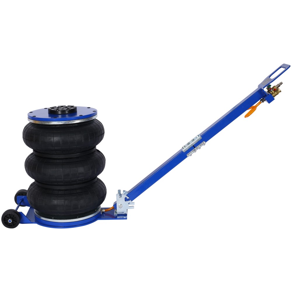 5-ton pneumatic jack with three-chamber design and compact telescoping structure