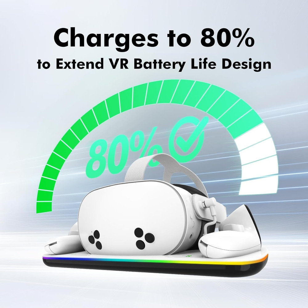 Charging Dock Compatible with Meta Oculus Quest 3/3S, VR Headset Controller Acce