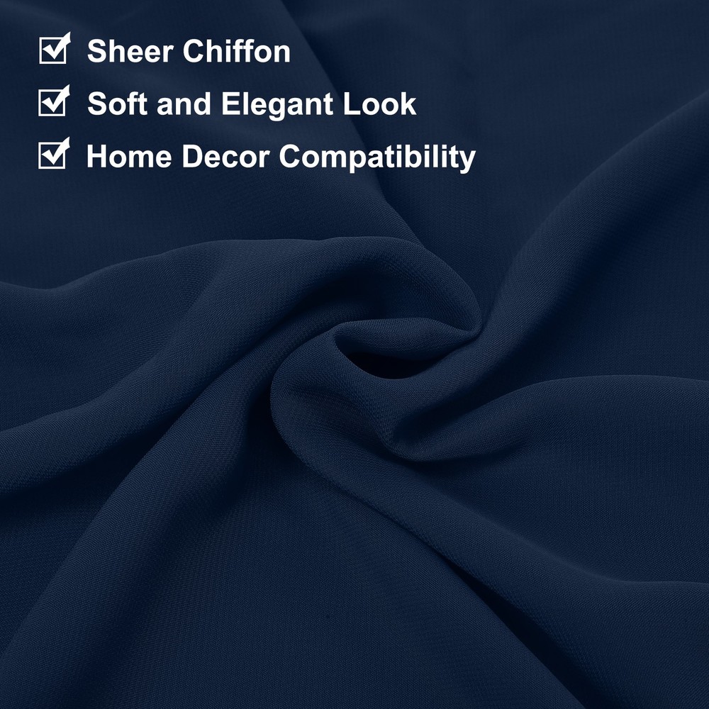 Navy Blue Chiffon Table Runner 27.5" x 118" Romantic Table Runner
