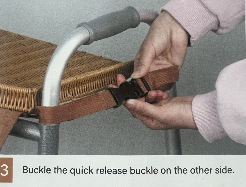 Wicker Mobility Table Tray For Folding Walker Cup Holder 3 Front Section Storage