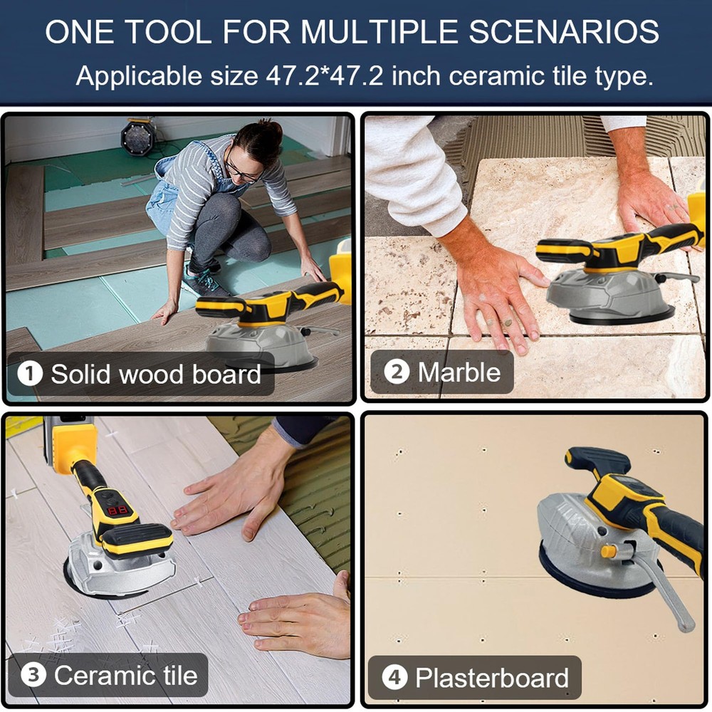 Tile Vibration Tool for Dewalt 20V Battery, Handheld Tile Tools Max 25000r/Mi...