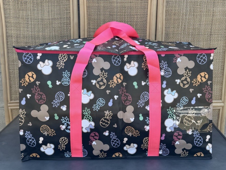 Buddha Mochi Black Disney Pineapple Mickey Large Storage Tote Bag Reusable NEW!