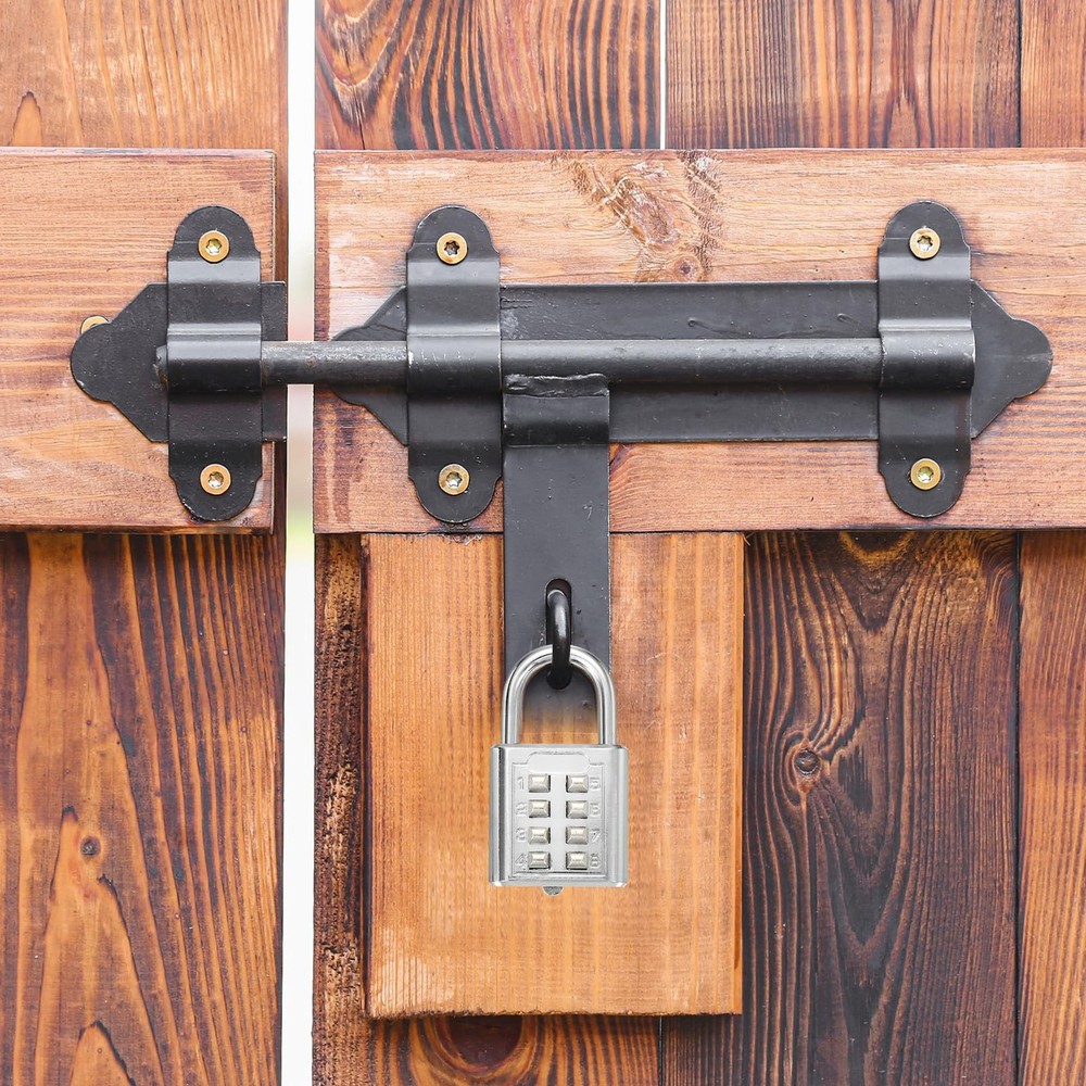 Combination Padlock, 8-Digit Push Button Padlock 4-Position Locking Mechanism...