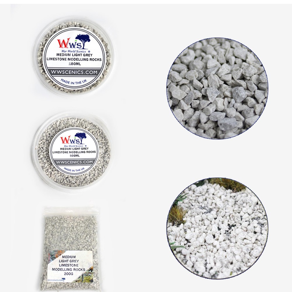 Medium Light Grey Limestone Modelling Rocks 3mm | Wargame & Basing Material