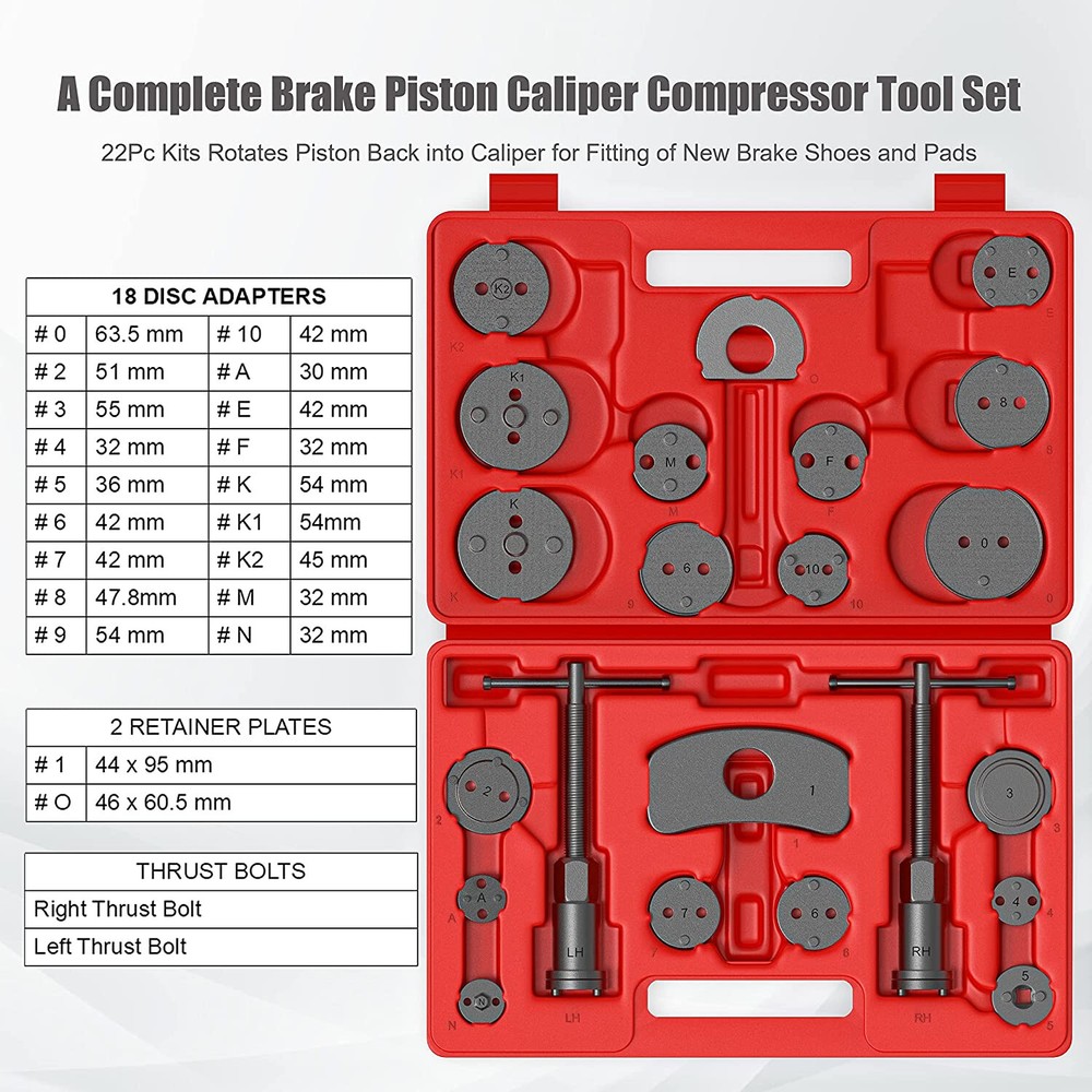 Set(27) Universal Disc Brake Caliper Brake Piston Wind Back Rewind Hand Tools