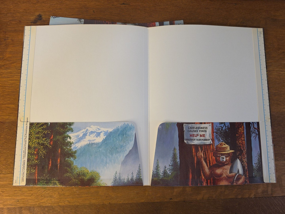 Vtg Smokey the Bear Color Folder 1977 Briefolio Forest Fire Prevention Program