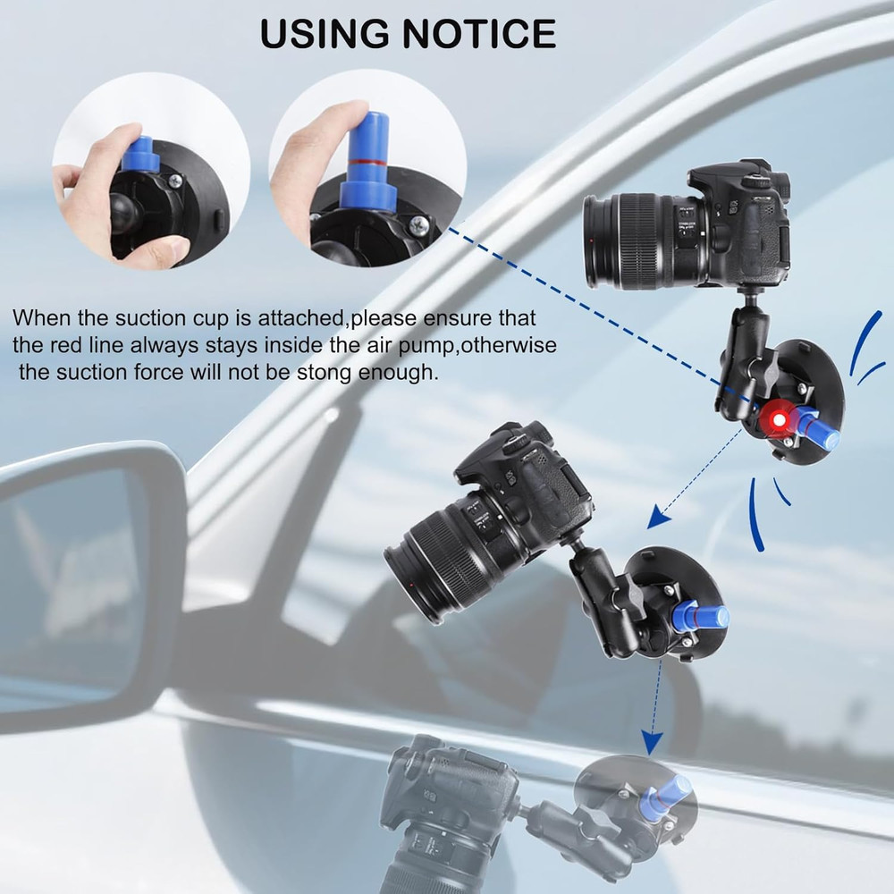 Camera Air Pump Vacuum Suction Cup Handlebar Mount Kit Compatible with Insta360