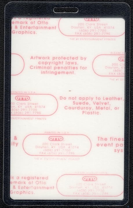 Emerson Lake & Palmer Backstage Pass - 1992 Laminated Pass