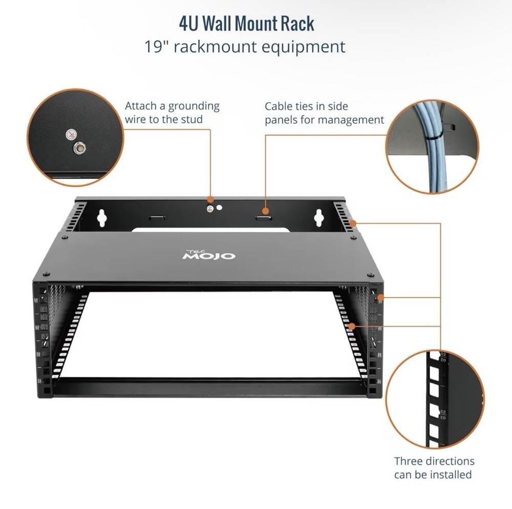 Tecmojo 4U Wall Mount Rack,4U Rack 13.9 inch Depth