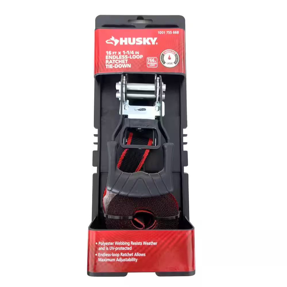 1-1/4 In. X 16 Ft. Endless Loop Ratchet Tie-Down Strap