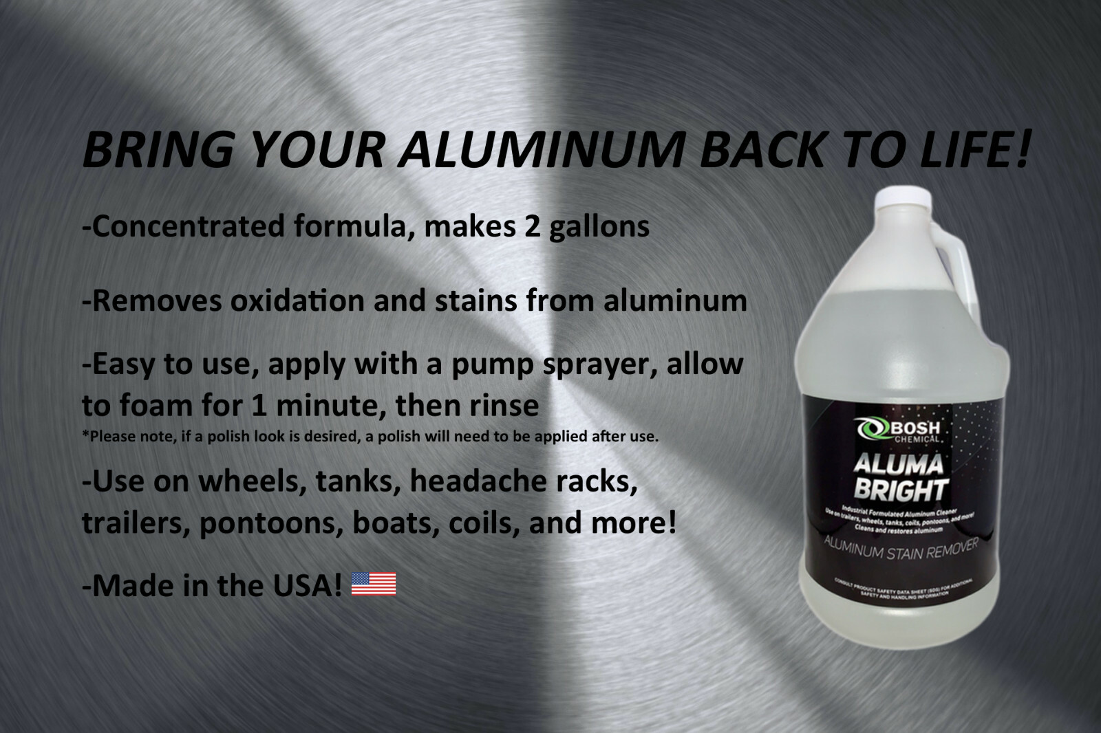 Alumabright Aluminum Cleaner Brightener 128 ounces (1 Gallon)