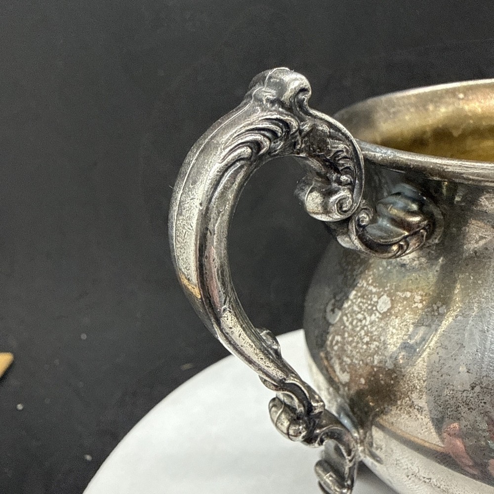 Oneida Silver-Plated Creamer Container Ornate Handle Spout Solid Base