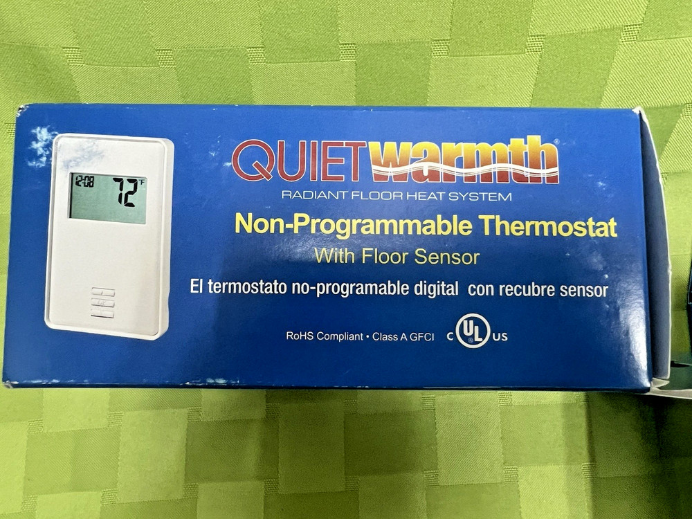 QuietWarmth Digital Non-Program Thermostat Built-in GFCI Floor Sensor THERMST-D