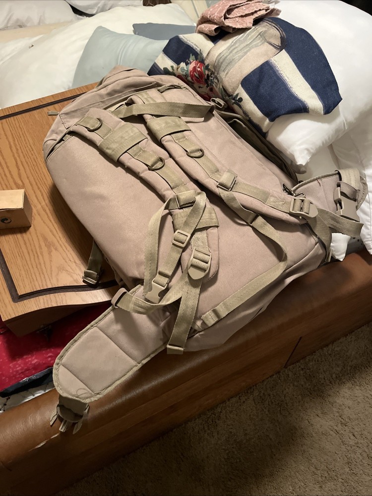 3 Day Brown Expandable Tactical Camping Hiking Backpack. Excellent. Task Force.