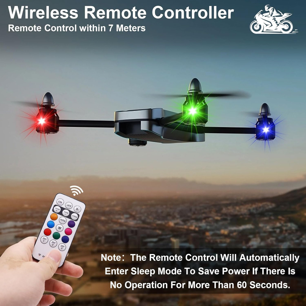 4PCS Wireless LED Strobe Lights with Remote Control, 8 Colors USB Rechargeable A