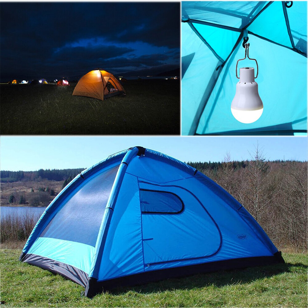 Portable Solar Panel Powered LED Lights Bulb Light Tent Lamp Camping Out/Indoor
