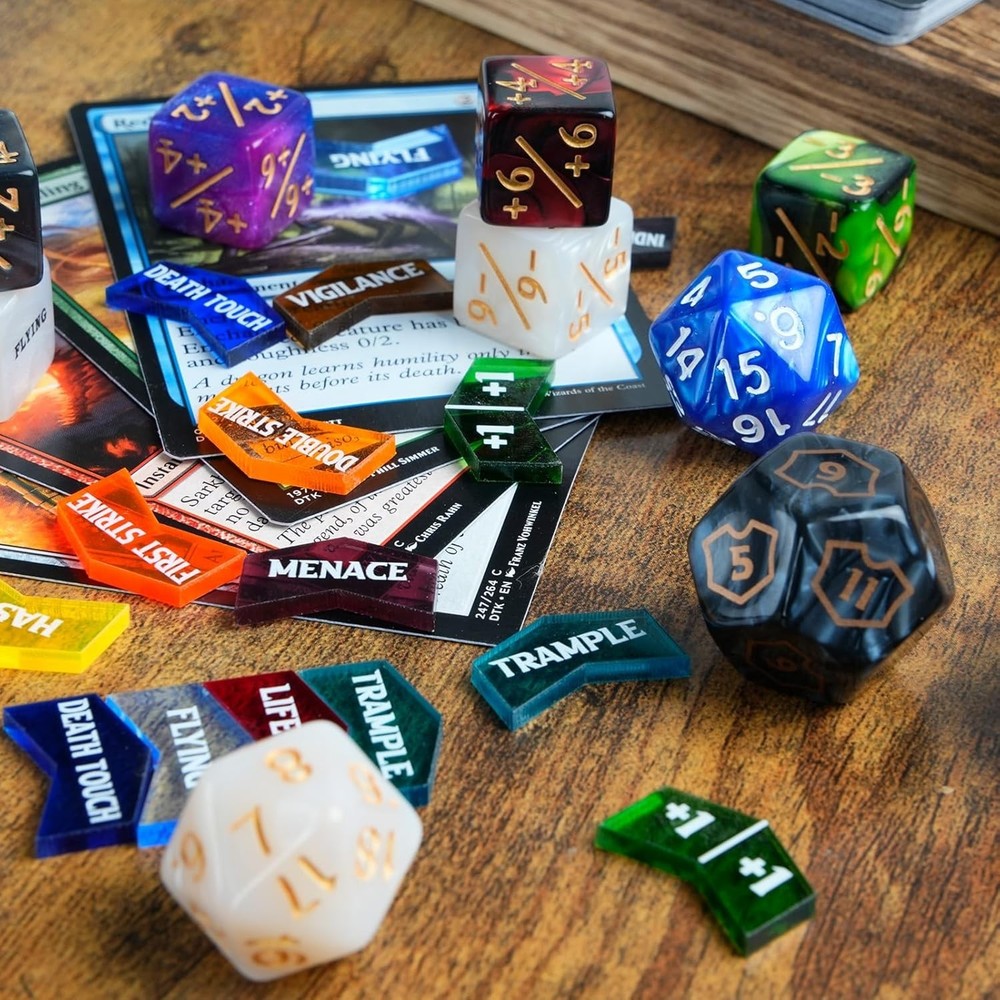 60 PCS MTG Keyword Counters Buff Abilities Counter Tokens with Box for Magic