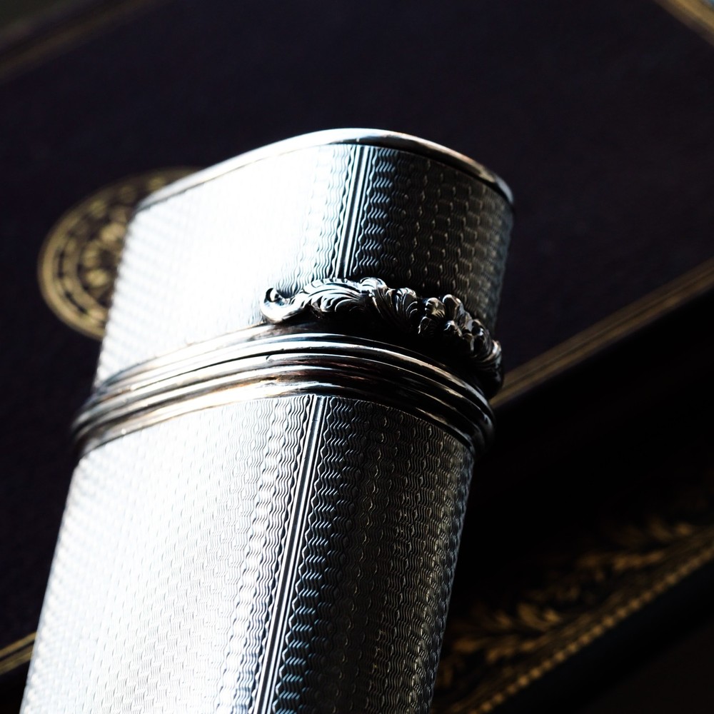 Antique Georgian Solid Silver Cigar/Cheroot Case Engine Turned - Edward Edwards