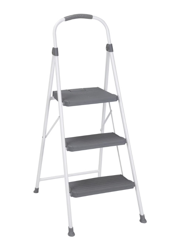 COSCO 3 Step Connection Step Stool ( White & Gray, 8ft 10in Max Reach) NEW