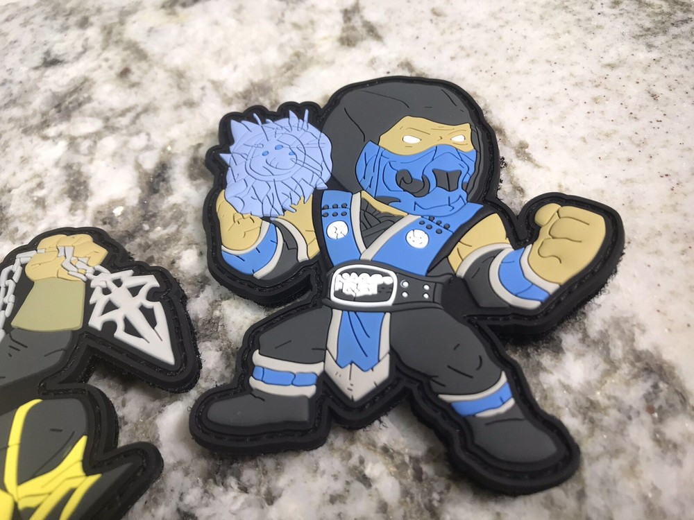 Scorpion & Sub-Zero Mortal Kombat PVC Morale Patch Hook N Loop Tactical Set New