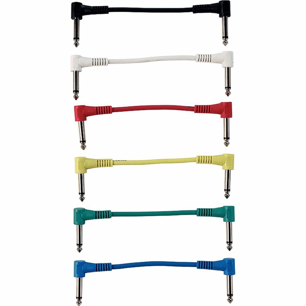 ZoZo Multi-Color 12-inch Right-Angle 1/4" Patch Cables, 6-Pack