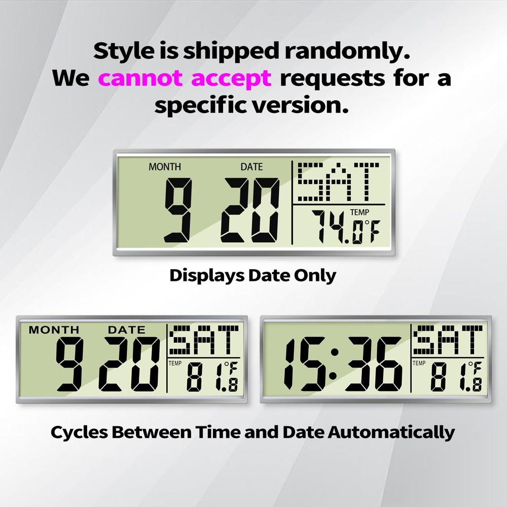 Digital Large Display Silent Wall Clock with Temperature Date Mountain Flower...