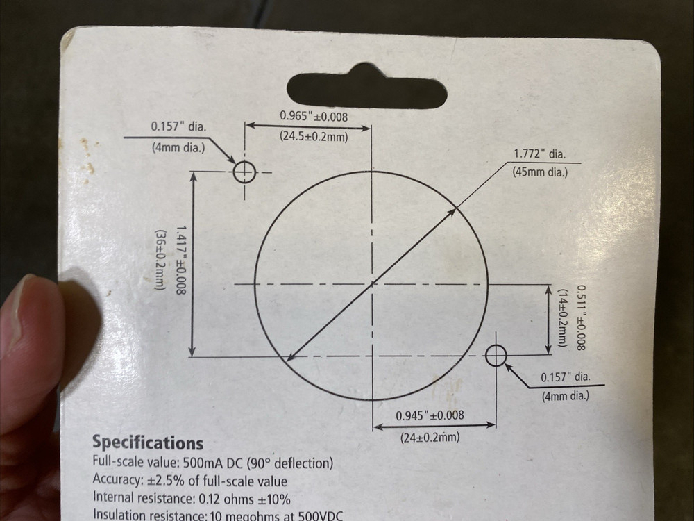 Radio Shack 500mA DC Meter Tester Panel-Mount