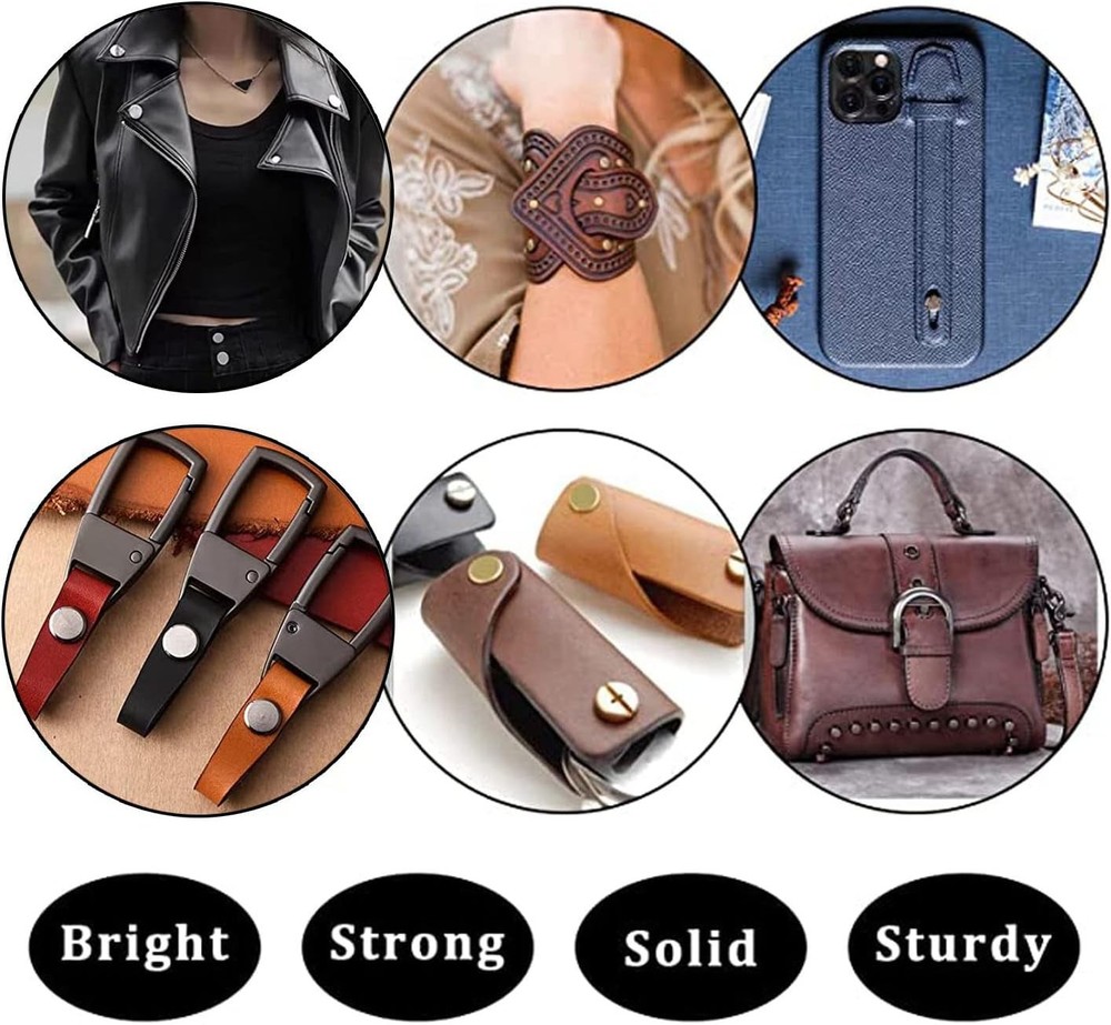 Durable Bronze Leather Rivets - 90 Sets with 6 Sizes for Creative Bookbinding