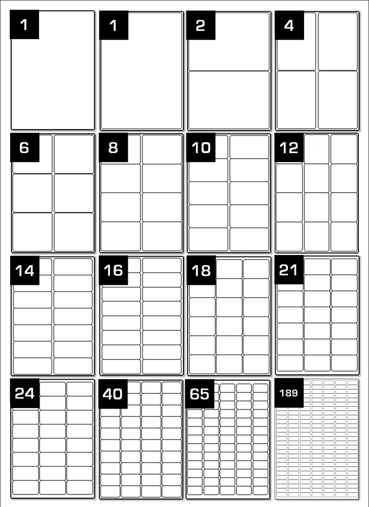 Waterproof A4 Polyester White Self Adhesive Laser Printer Labels. Blank Poly